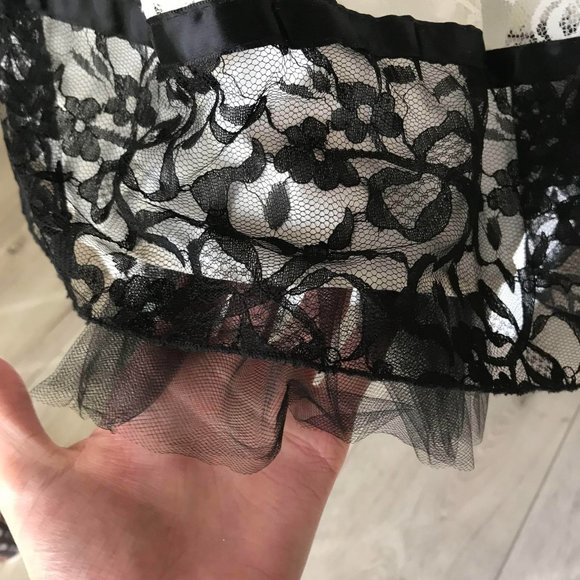 Jessica McClintock for Gunne Sax Vintage Black and White Lace Party Dress Size 7 - Picture 6 of 9